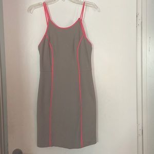 Short Light grey with hot pink stripes dress